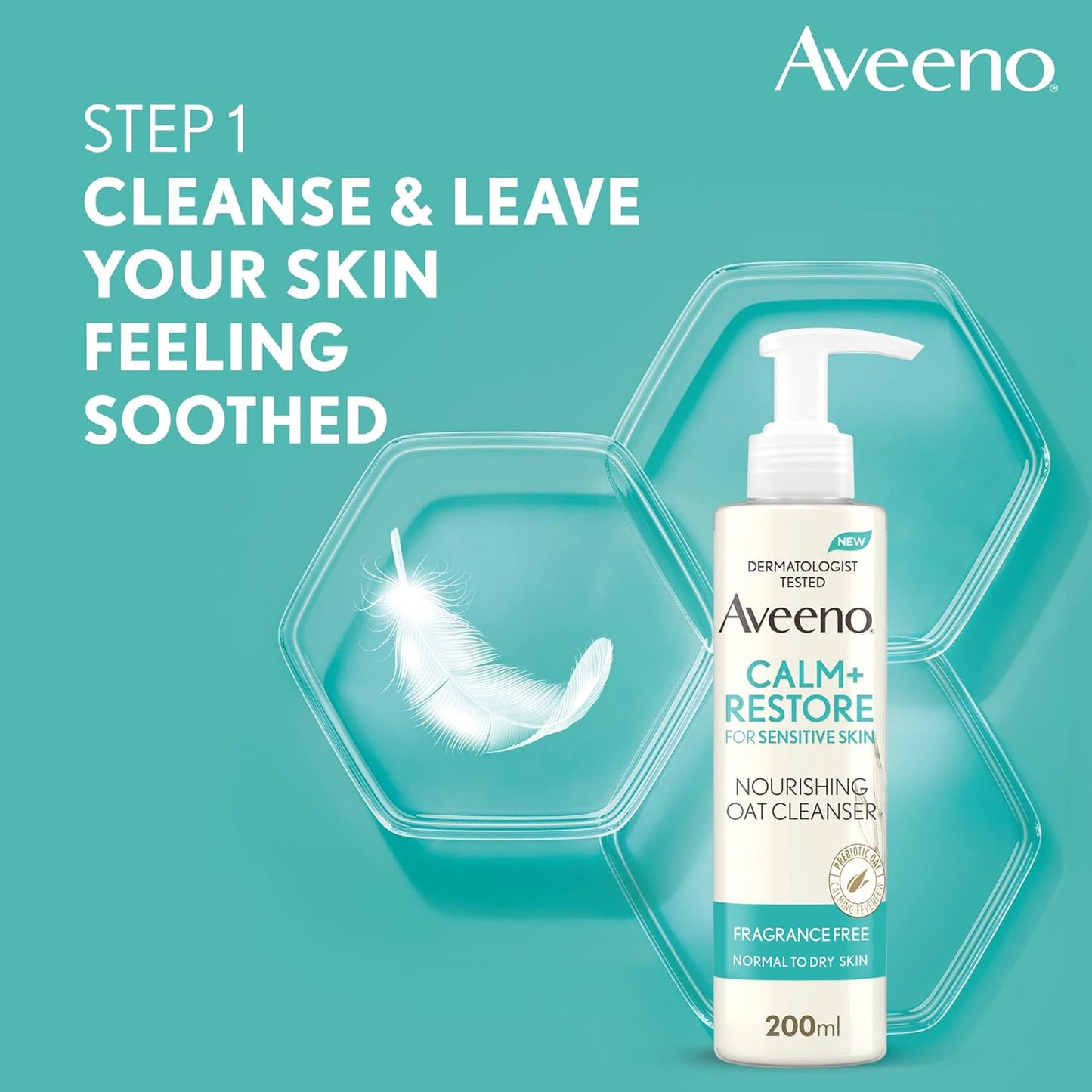 Aveeno Face Calm+Restore 3-Step Face Care Bundle, Gentle Skincare Bundle with Nourishing Oat Cleanser, Soothing Oat Toning Lotion, Oat Gel Moisturiser, For Sensitive Skin