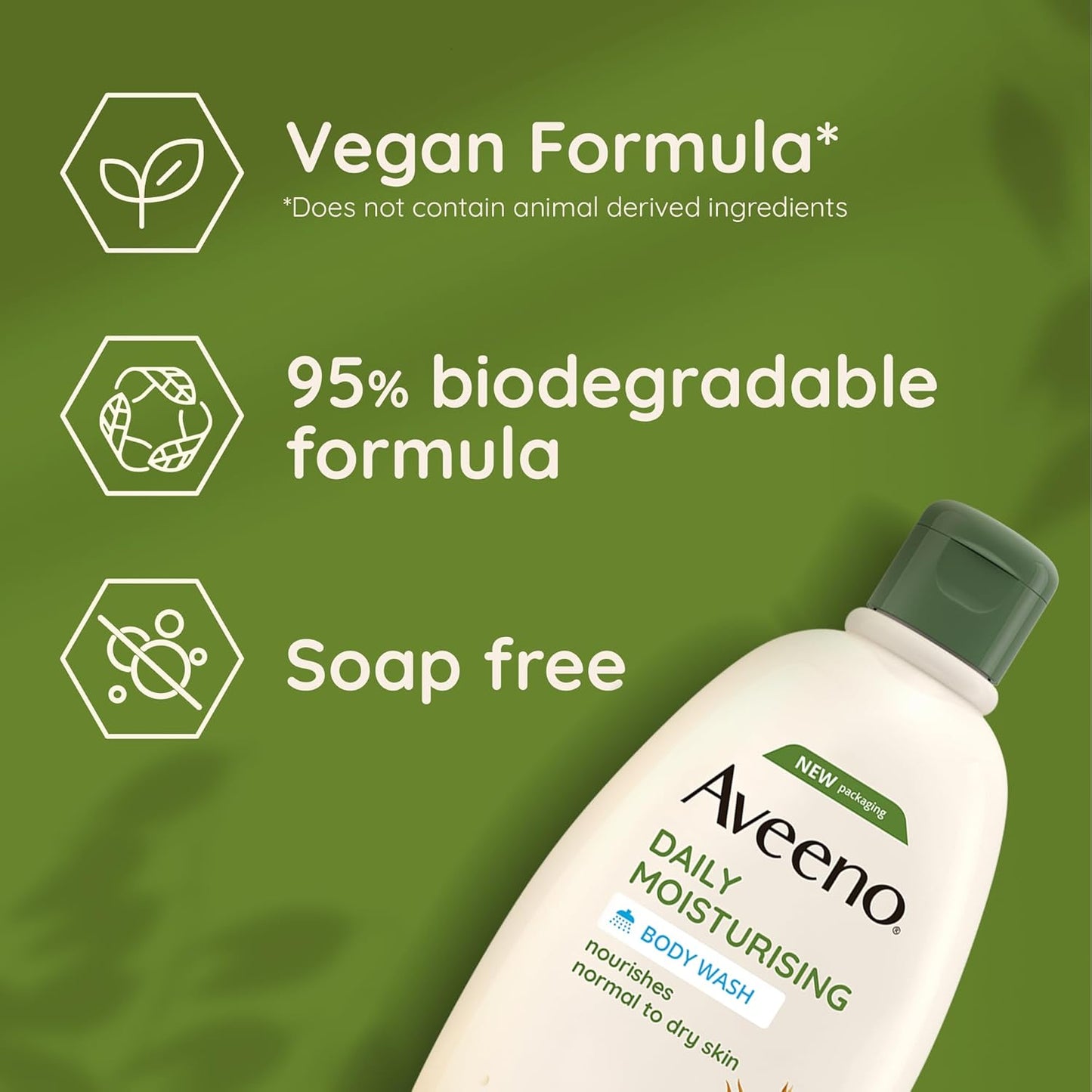 Aveeno Daily Moisturising Gift Set for Normal to Dry Skin, with Soothing Oat Extract, Body Wash 300ml + Body Lotion 300ml + Hand Cream 75ml, Pack of 3