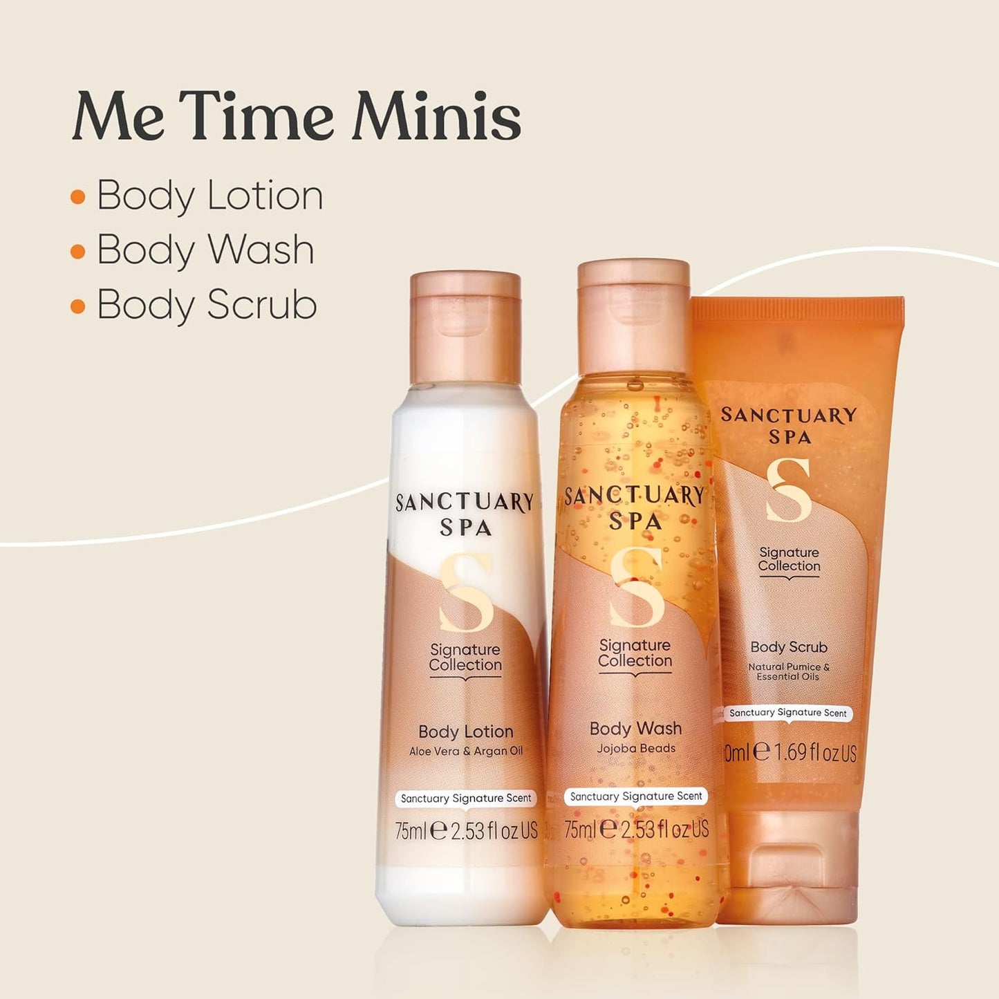 Sanctuary Spa Me Time Minis 200 ml, Vegan Beauty gift, gifts For Women, gift For Her, Birthday gift